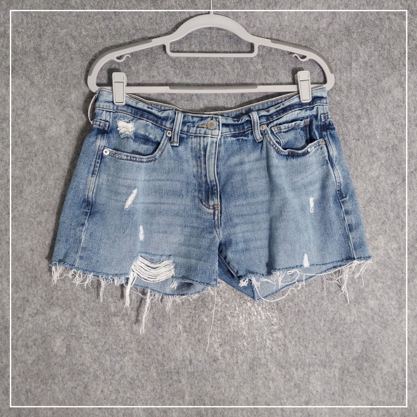 Lucky Brand Women 4 Shorts Soft Denim Relaxed Boyfriend Fit Ripped Lightweight